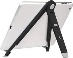 Scapade Airstand Inklapbare Stand voor iPhone en iPad – Inklapbaar voor eenvoudige opslag en reizen – Voorzien van antislip siliconen pads – Universeel compatibel met tablets en e-readers - Zwart