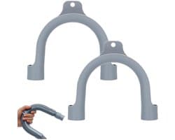 TuseRxln U-Bend - Slanghouder - Beschermende Slangbevestiging - 2 Stuks - Geschikt voor Wasmachine Droger Vaatwasser - Grijs