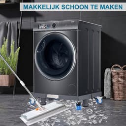 Verstelbare Apparaten Onderstel – Verplaatsbare Wasmachine & Koelkast Bodemplaat – 8 Poten, 4 Dubbele Wielen met Rem – Draagkracht 400KG – Huishoudelijke Elektronica Steun — thumbnail 5