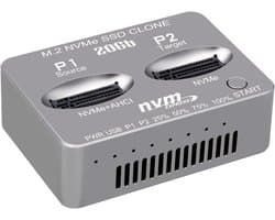 Dual-Bay M.2 NVMe SSD Kloner Dockingstation USB-C 20Gbps Offline Duplicator