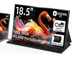 Draagbare Monitor - Laptop Extender - Werk of Gaming - 100% sRGB Kleuren - 185 Inch FHD - Zwart