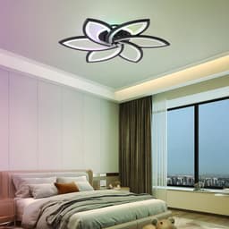 Moderne Zwarte Plafondlamp LED 50W - Dimbaar 3000K-6000K & RGB Kleuren - 3000lm - Inclusief Afstandsbediening — thumbnail 3