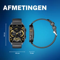 Cinturio Commander Smartwatch - Twee bandjes Aero Blue & Solid Black - Omoled Scherm - Voor heren en voor dames — thumbnail 5