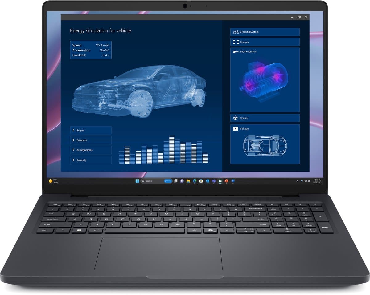DELL Pro Max 16 MC16255 Copilot+ PC AMD Ryzen AI 7 PRO PRO 350 Mobiel werkstation 40,6 cm (16") Full HD+ 32 GB LPDDR5x-SDRAM 512 GB SSD NVIDIA RTX PRO 500 Blackwell Wi-Fi 7 (802.11be) Windows 11 Pro Zwart Engels — afbeelding 1