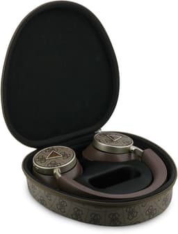Guess Bluetooth Koptelefoon - ENC - PU Leather met opbergdoos - 4G Triangle Logo - Bruin — thumbnail 2