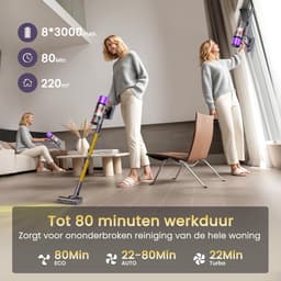 Krachtige Draadloze Kruimeldief met Sterke Zuigkracht en Stofsensor — thumbnail 5