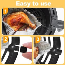 Verpakking Geschikt voor 100 hittebestendige siliconen bakmatjes Geschikt voor de airfryer, met voedselveilige rubberen antislipkussentjes, geschikt voor de Ninja AF101, AF161 en AF150AMZ airfryers. — thumbnail 2