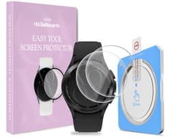 xoxo Wildhearts screenprotector geschikt voor Samsung Galaxy Watch 4 Classic - 42mm - Gehard glas - Beschermglas - Duopack - Glasplaatje - Eenvoudig te installeren met one-click tool - 2 stuks