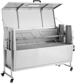 VEVOR Rotisserie Grill 38W Speenvarken Grill Lam Grill Houtskool Grill (132 cm Grilllengte) met 60 Kg Draagvermogen & Wielen & 4-Voudige Hoogteverstelling & Deksel, Roestvrijstalen Elektrische Grillset Voor Kamperen — thumbnail 3