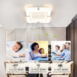Stille LED Plafondventilator met Verlichting en Afstandsbediening Dimbaar Slimme App Bediening Zwart Wit — thumbnail 3