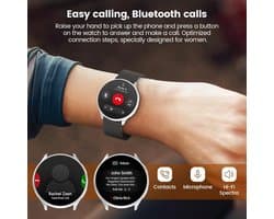 Ronde Smartwatch voor Dames met Telefoonfunctie, Hartslagmeter en Fitness Tracking