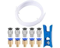 5 Meter PTFE Teflon Buis set voor 3D Printer met Pneumatische Connectoren en Snijder