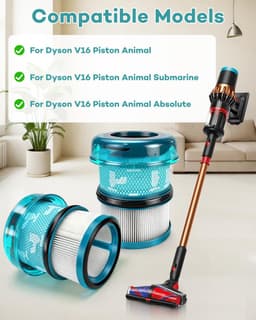 Namajunas - HEPA-filter vervangingsonderdeel geschikt voor Dyson V16 Piston Animal - Stofzuiger accessoire - 2 stuks - Geschikt voor Dyson V16 Piston Animal Submarine DS60 stofzuiger - Uitwasbaar en Herbruikbaar — thumbnail 2