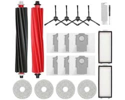 Accessoires Geschikt voor de Roborock Qrevo Master stofzuiger, inclusief 1 hoofdborstel, 2 HEPA-filters, 6 stofzakken en 4 schaartjes.
