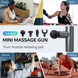 Mini Massagepistool voor Spierontspanning - 3200 OMW/MIN, Lichtgewicht en Draagbaar met 4 Opzetstukken — thumbnail 4