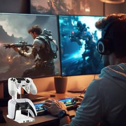 Hoofdtelefoon en Gaming Controller Houder | Acryl Stand voor Bureau | Opbergsysteem met 2 Niveaus — thumbnail 4