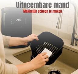 Aurixi® Airfryer xl - Airfryer xxl - Heteluchtfriteuse - 6 Liter - Timer tot 60 Minuten- Zwart - ‎39cm x 29cm x 34cm — thumbnail 2