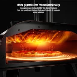 Aurixi® Pizza oven Buiten - Pizza oven Buiten - Pizza oven Buiten Gas - draagbare roestvrijstalen pizzagrill - houtgestookte pizzamaker - Zilver- 54cm x 36cm x 61cm — thumbnail 2
