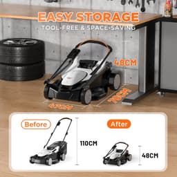 Accu Grasmaaier – Elektrische Gazonmaaier – Draadloze Maaier – Lithium-ion Maaier – Mulchmaaier – 43 cm Maaibreedte – Brushless Motor & 40L Grasopvangbak — thumbnail 2