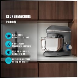 SVN® Mixer met mengkom - Mixer - Mixer met mengkom keukenmachine - Zilver/ Zwart - 22cm x 35cm x 30cm — thumbnail 5