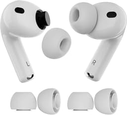 MMOBIEL 2 Paar Vervangende Oordopjes Tips voor AirPods Pro Gen 3 – Antislip Siliconen Oordopjes met Ruisonderdrukkingsgat, Draagbare Opbergdoos en Passen in Oplaadcase – S – Wit — thumbnail 1
