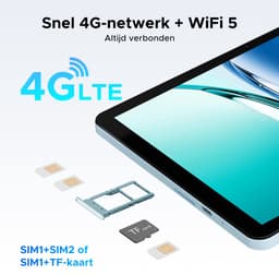 DOOGEE Tab G5 - Tablet - 20GB + 128GB (2TB TF) - 4G LTE - Android 16 - 10 inth 120Hz IPS HD - Unisoc T7200 - 7500mAh - 2 Lautsprecher - Widevine L1 - Face ID - GPS - Zwart — thumbnail 5