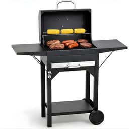 Cheqo® Houtskool Bbq - Barbecue Op Wielen - Houtskool Bbq Met Deksel - Bbq Trolley - Zwarte Houtskool Bbq - Houtskool Grill - Buiten Barbecue — thumbnail 1
