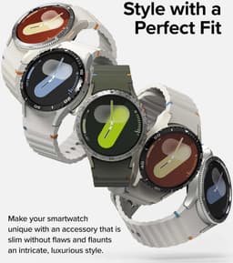 Ringke Bezel Styling + Tempered Glass Geschikt voor Samsung Galaxy Watch 7 44MM - RVS Watch Cover + Screen Protector - Zwart 44-02 — thumbnail 2