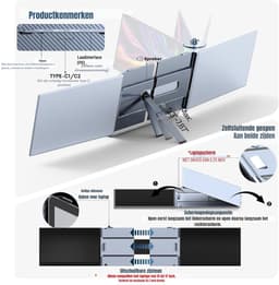 Nexvo®Professionele Portable Monitor Pro 2024 - Full HD - 13” / 17.4” Tri-Screen - Laptop Scherm Uitbreider - Blauw - ‎35cm x 21cm x 2cm — thumbnail 4