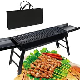 Linkforu - Buiten BBQ - Grill - Houtskool Barbecue - Rek - Gereedschap - Opvouwbaar – Draagbaar – Incl Hoes - Zwart - 60X22X33CM — thumbnail 4