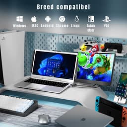 RONN® Professionele Portable Monitor Pro 2024 - Full HD - 13” / 16,5” Tri-Screen - Laptop Scherm Uitbreider - Zwart - ‎36cm x 21cm x 4cm — thumbnail 3