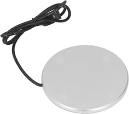 Bekerwarmer met temperatuurregeling, USB-drankverwarmer voor kopjes en glazen, Ø 10,3 cm, constante 55°C (zilver) — thumbnail 3