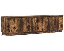 Grote TV Kast met LED Verlichting in Weerstoord Eikenlook - 180 cm Breed