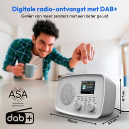 MEDION DAB+ radio met Bluetooth DRE-1 (DAB Plus, FM-radio, druppelbescherming, telescoopantenne, wekker, sluimerfunctie, instelbare display-dimmer, ASA-noodwaarschuwingssysteem), grijs — thumbnail 2