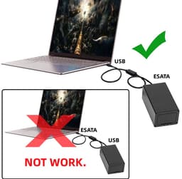 USB-C naar Power Over eSATA Adapter voor HDD SSD ODD Converter — thumbnail 2