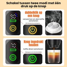 Quvo® Draagbare Koffiemachine - Blender To Go - Draagbare Blender - Zwart - 28cm x 9cm x 9cm — thumbnail 4
