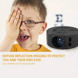 Mini Projector - Mini beamer - Draagbaar - Zakprojector - Draagbare Thuisbioscoop – Ondersteunt – Voor Kinderen & Smartphone – Rond – Zwart – 11x11x4.7cm — thumbnail 5