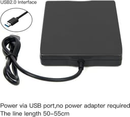 Externe Floppy Drive - USB FDD - Oude Bestanden Lezen - Plug and Play - 14.2 x 10.8 cm - Zwart — thumbnail 5