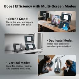 MINIX SF15 FOLD 15.6" Portable Monitor - Touchscreen - IPS Beeldscherm - Laag Blauw Licht - Inclusief Beschermhoes - Full HD - voor Laptops/Studie/Creatieve Projecten/Kantoorsamenwerking - Zwart — thumbnail 5