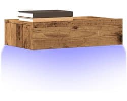 Zwevend TV-meubel met LED Verlichting en Lade - Wandmontage - Compact Design