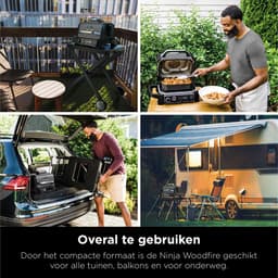 Ninja Woodfire - 7-in-1 Elektrische BBQ Grill, Smoker & Airfryer - Tafelmodel Barbecue - Geschikt voor Balkon - OG701EU — thumbnail 5