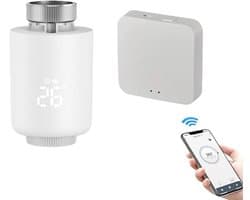 KZQ Temperatuurregelklep - Slimme klep - Thermostaatset voor huisverwarming - Programmeerbaar - LED-display - Spraakbediening - Snelle verwarming - Compatibel met gangbare radiatoren