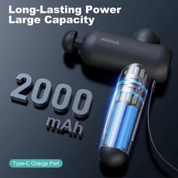 Draagbaar Mini Massagepistool voor Diepe Spierontspanning met 5 Koppen — thumbnail 4