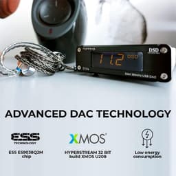High-Res DAC met 32-bit Versterker en USB XMOS Ondersteuning Zwart — thumbnail 3