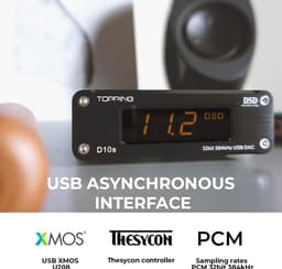 High-Res DAC met 32-bit Versterker en USB XMOS Ondersteuning Zwart — thumbnail 4