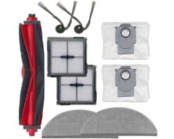 Stofzuiger accessoireset - geschikt voor Roborock Q10 VF+/PF Robotstofzuiger - 1 Hoofdborstel - 2 vacuümzak - 2 Dweildoek - 2 Zijborstels - 2 Filter - 9stuks