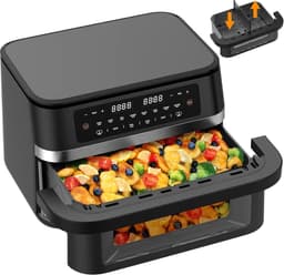 Airfryer XXL - Dubbele Mand Airfryer - frituurpan — thumbnail 1