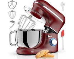 RONN® Deegmachine - Elektrische Deegmixer - Keukenmixer - 6,2L - Mixen en Mengen - Rood - 38cm x 24cm x 32cm