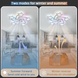 Moderne RGB Plafondventilator met Verlichting, Afstandsbediening en App-bediening — thumbnail 1