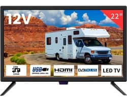 22 inch HD 1080P Televisie met Digitale Tuner (T2) en 12V Aansluiting